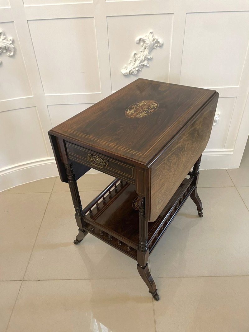Outstanding Quality Antique Victorian Rosewood Inlaid Centre Table - Image 3